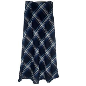 Vintage Dark blue plaid A line maxi skirt | Size 8 US (medium) |